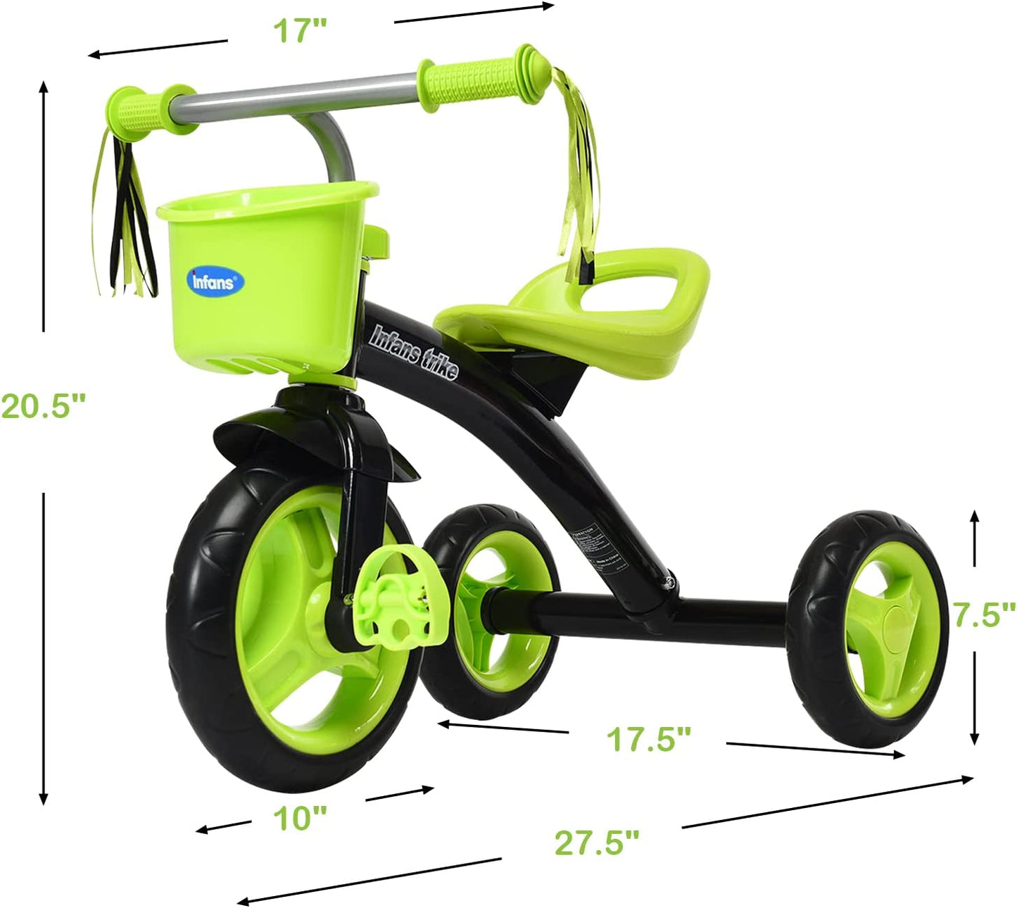 Kids Tricycle Rider with Adjustable Seat OLAKIDS