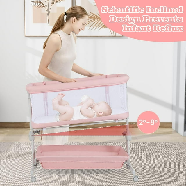 INFANS 3 in 1 Baby Bassinet, Bedside Sleeper with Comfy