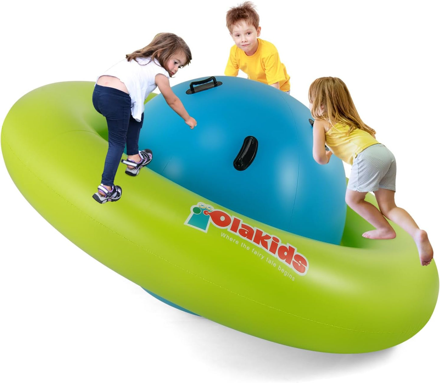 Olakids 8FT Inflatable Dome Rocker Bouncer Outdoor Kids Seesaw & Play Center