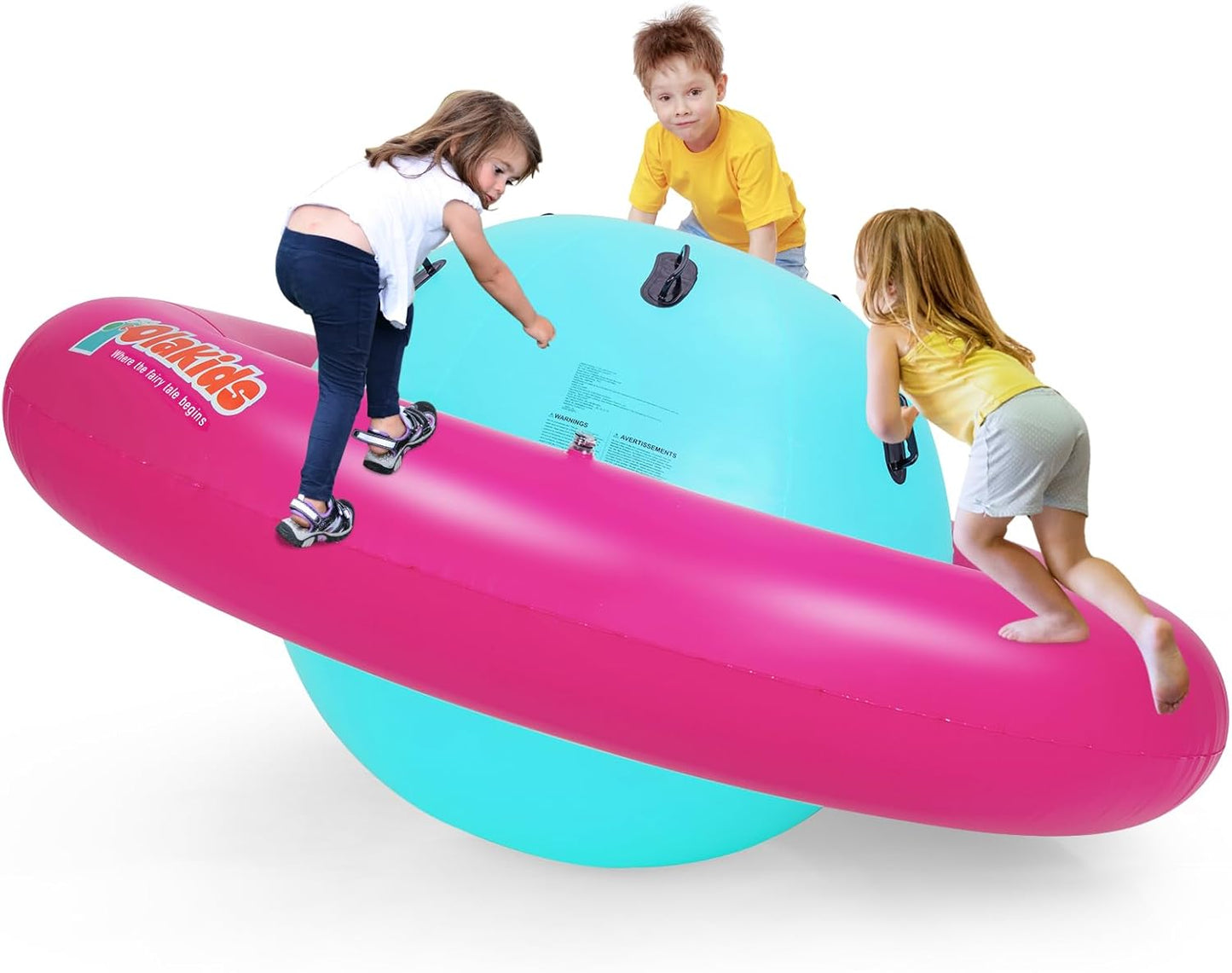 Olakids 8FT Inflatable Dome Rocker Bouncer Outdoor Kids Seesaw & Play Center