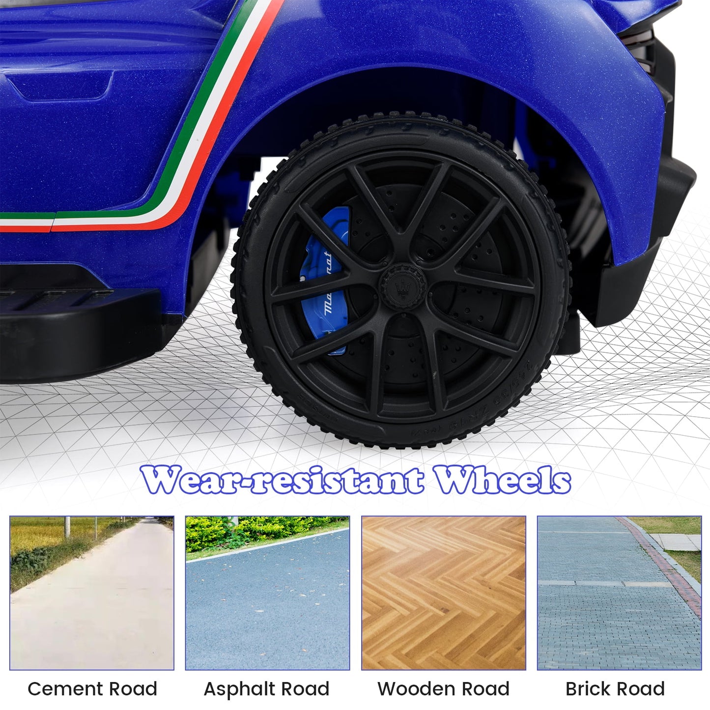 OLAKIDS 3 in 1 Push Car for Toddlers, Licensed Maserati Baby Stroller Sliding Walking Car with Push Handle, Horn, Music, Underneath Storage, Foot-to-Floor Ride on Toys for Boys Girls