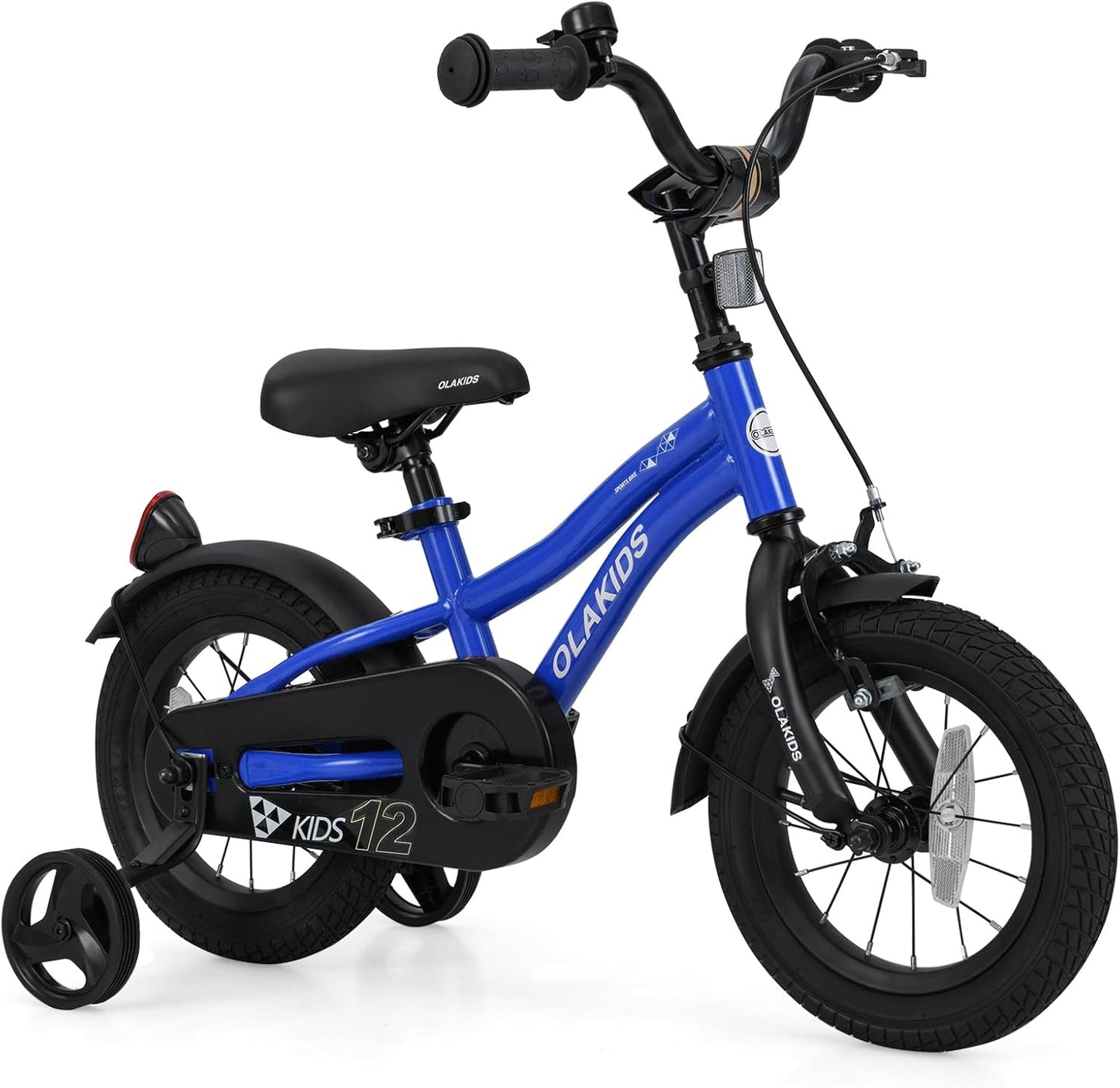 Olakids Kids Bike, 12 14 16 18 Inch Toddlers Bike with Training Wheels Safety Bell Adjustable Seat and Handlebar, Handbrake and Coaster Brake, Children's Bicycle for Boys Girls