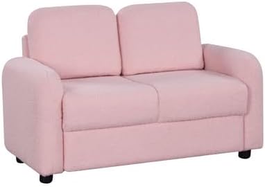 OLAKIDS Kids Sofa, 2 Seat Soft Thick Upholstered Couch with Plush Fabric Solid Wooden Frame, Armrest Chair Lounge for Playroom Kids Boys Girls