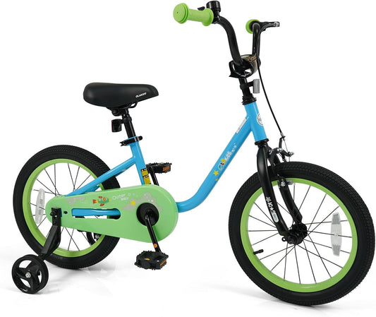 Olakids 12-16 Inch Space Theme Kids Bike with Training Wheels & Dual Brakes for Boys Girls 3-8