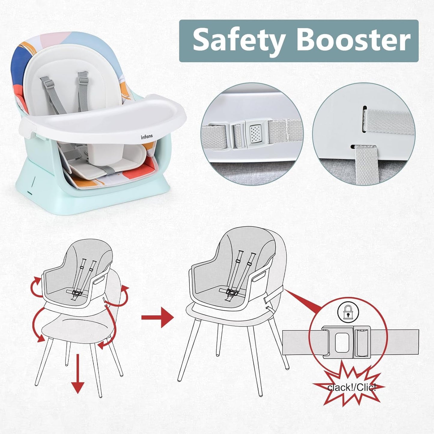 OLAKIDS 8 in 1 Baby High Chair, Convertible Highchair for Babies and Toddlers, Infant Dining Booster Seat