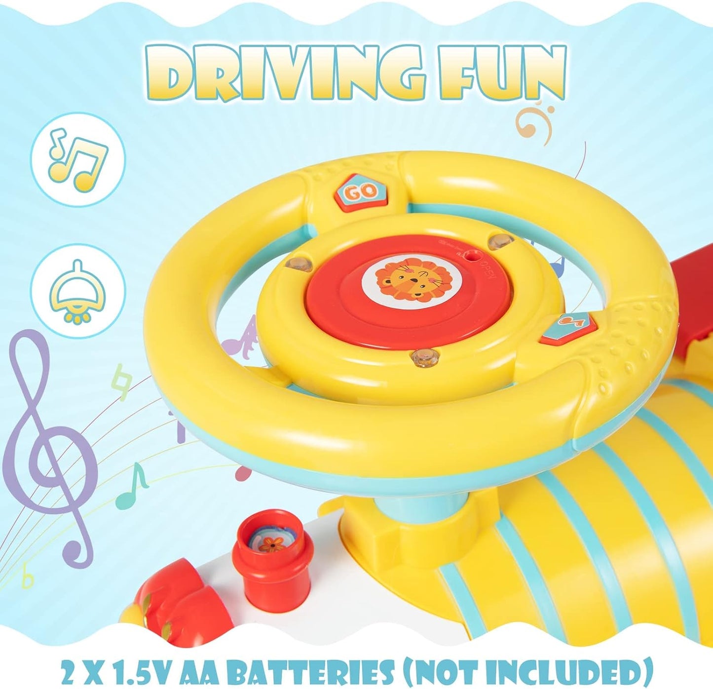 Olakids 6V Electric Ride On Train Track Set Christmas Circus for Kids