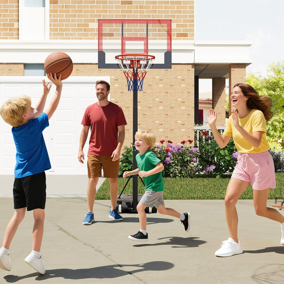OLAKIDS Basketball Hoop Outdoor, Portable 3.3-7 FT Height Adjustable Goal System