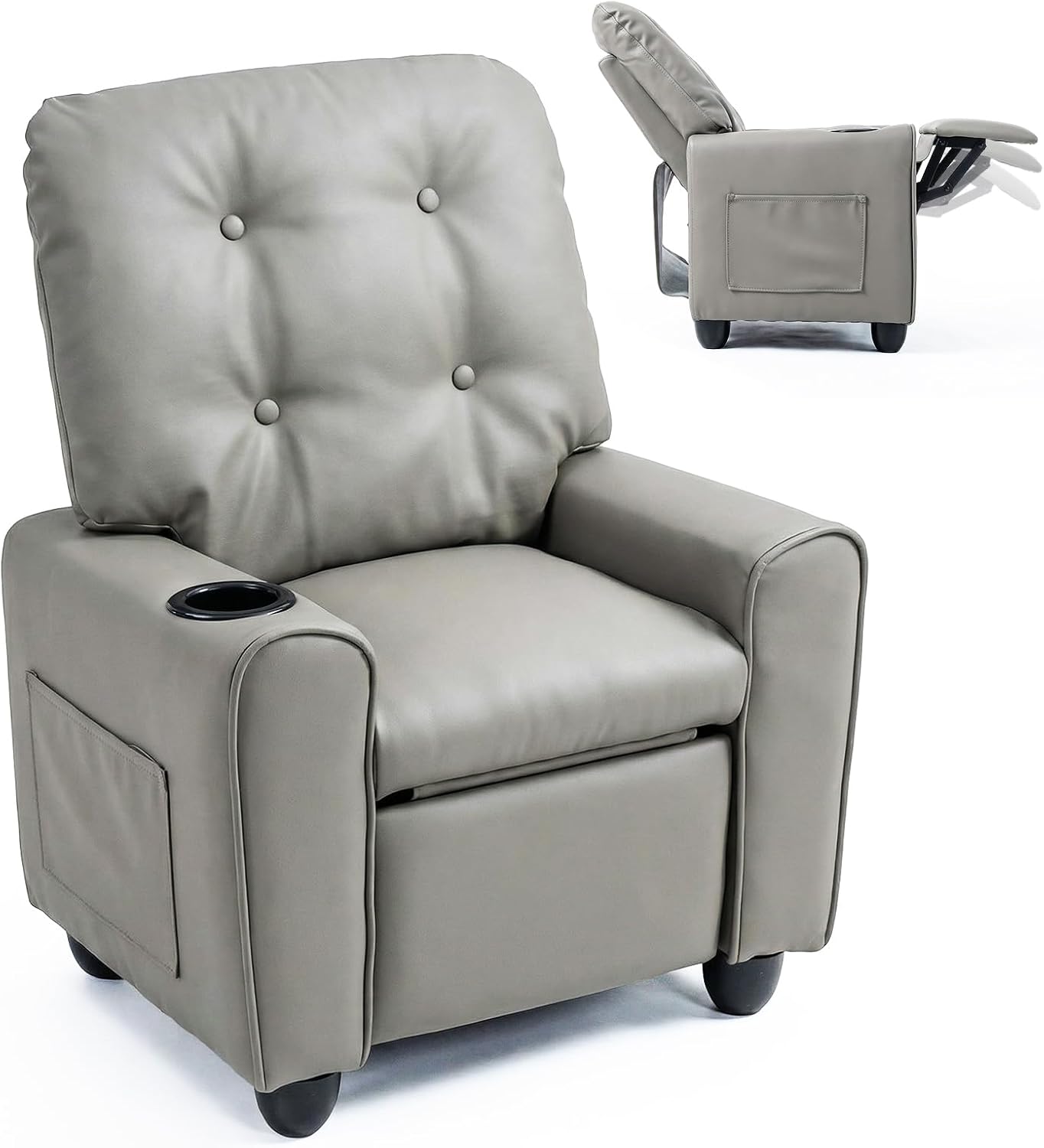 OLAKIDS Kids Recliner, Toddler Lounge Chair with Adjustable Backrest Footrest