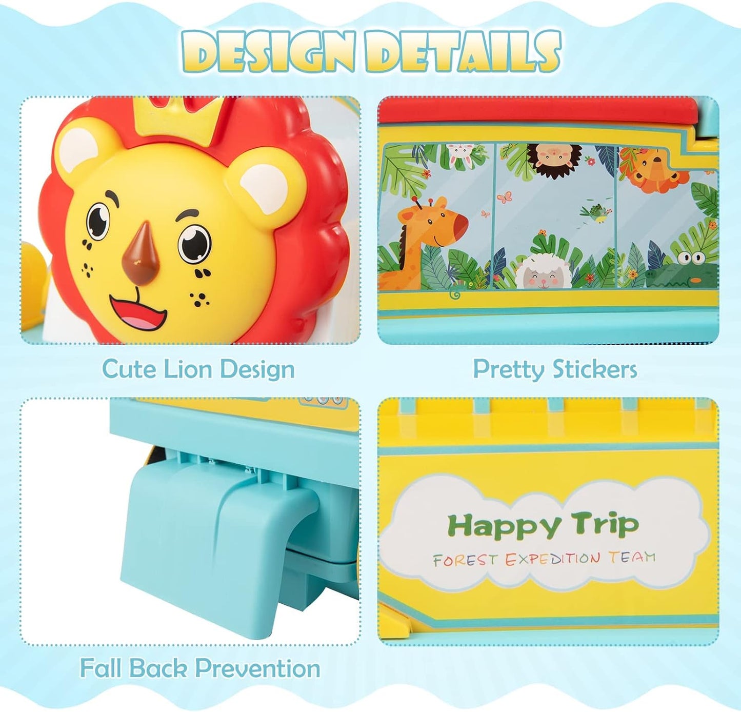 Olakids 6V Electric Ride On Train Track Set Christmas Circus for Kids