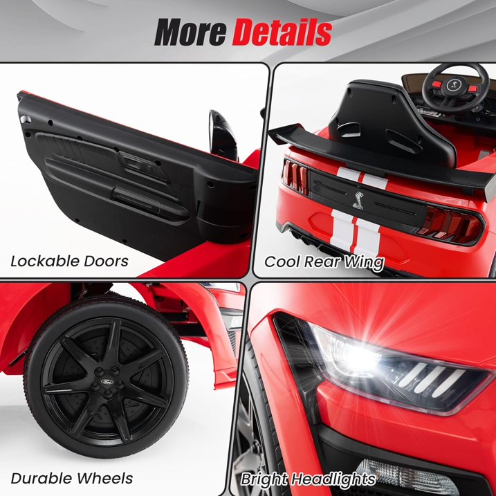 Licensed Ford Mustang GT500 Ride on Car for Kids by OLAKIDS Battery P