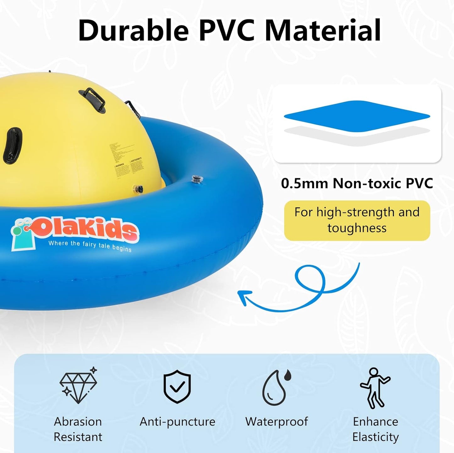 Olakids 8FT Inflatable Dome Rocker Bouncer Outdoor Kids Seesaw & Play Center