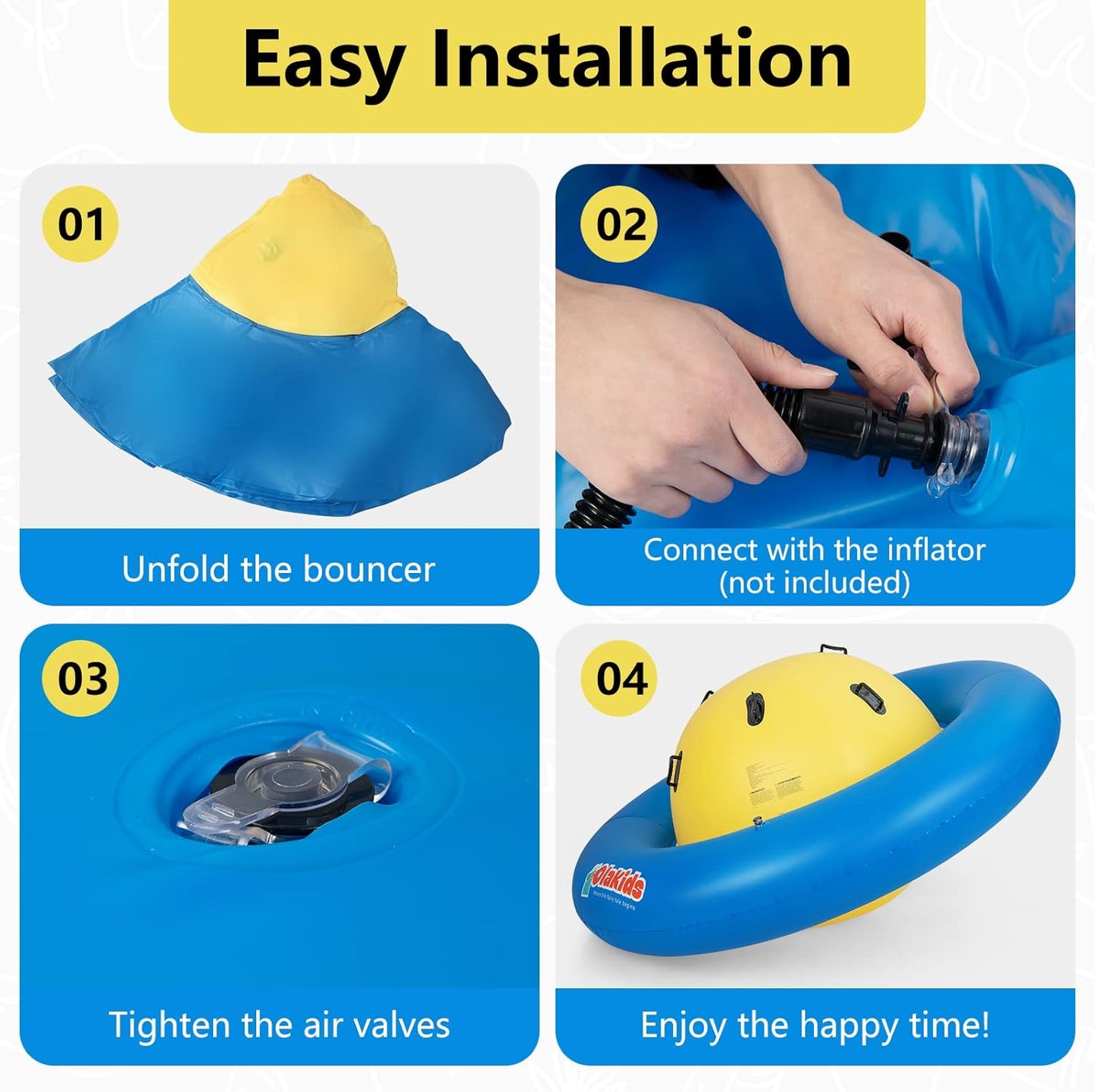 Olakids 8FT Inflatable Dome Rocker Bouncer Outdoor Kids Seesaw & Play Center