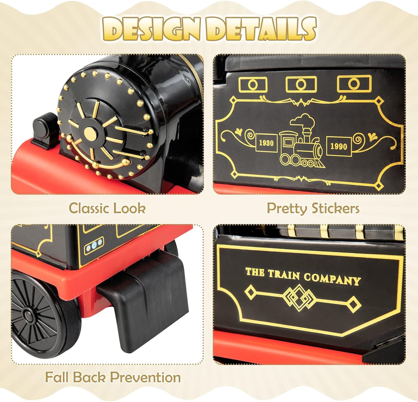 Olakids 6V Electric Ride On Train Track Set Christmas Circus for Kids