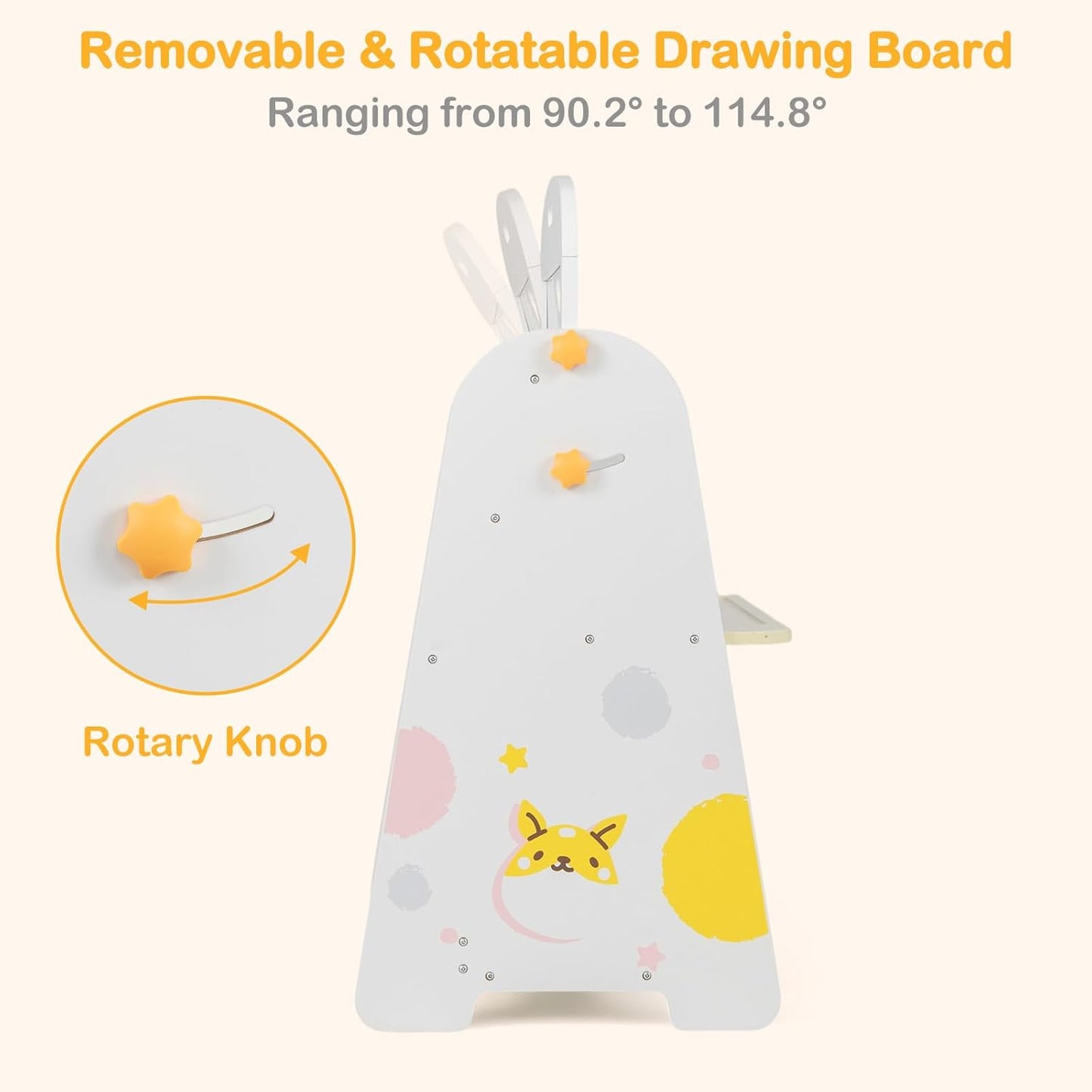 OLAKIDS Easel for Kids with Chair, 4 in 1 Double-Sided Adjustable Magnetic Chalkboard & Whiteboard with Bookshelves, Storage Bins, Wooden Standing Painting Drawing Art Board for Boys Girls