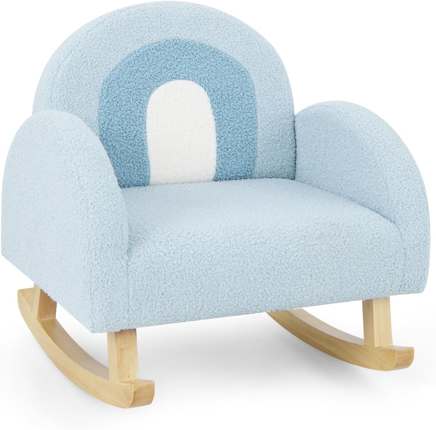 OLAKIDS Kids Sofa, Toddler Rocking Chair with Solid Wooden Frame, Anti-Tipping Design, Plush Fabric, Children Armchair