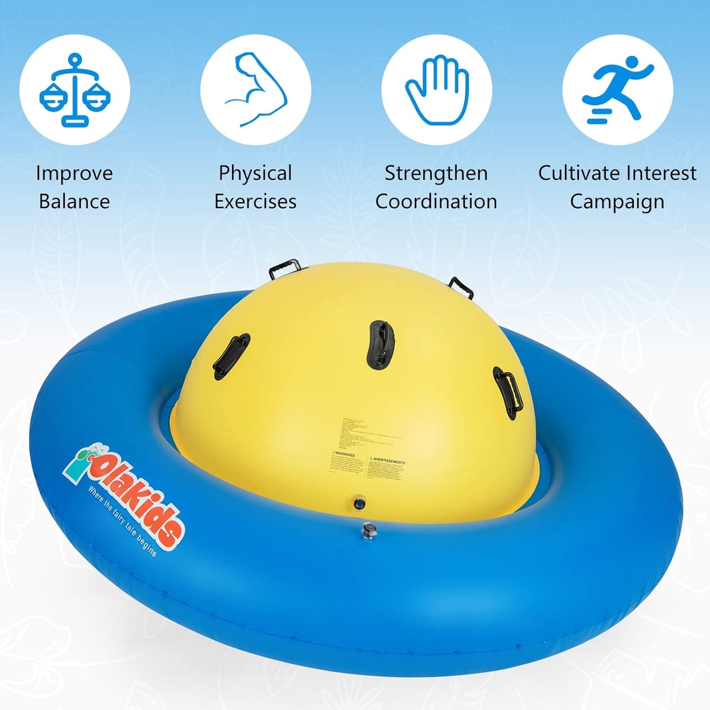 Olakids 8FT Inflatable Dome Rocker Bouncer Outdoor Kids Seesaw & Play Center