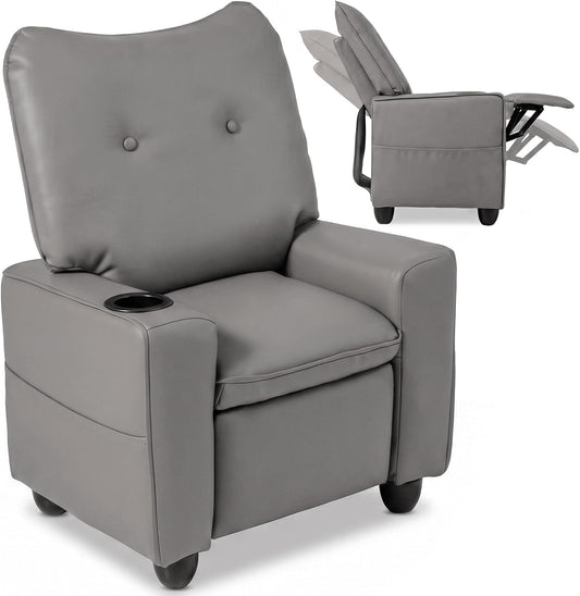 OLAKIDS Toddler Lounge Chair PU Leather Toddler Reclining Couch for Children Boys Girls