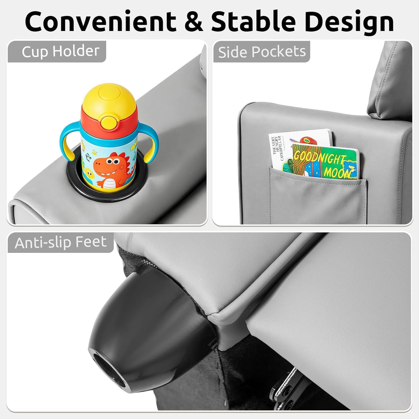 OLAKIDS Kids Recliner, Toddler Lounge Chair with Adjustable Backrest Footrest