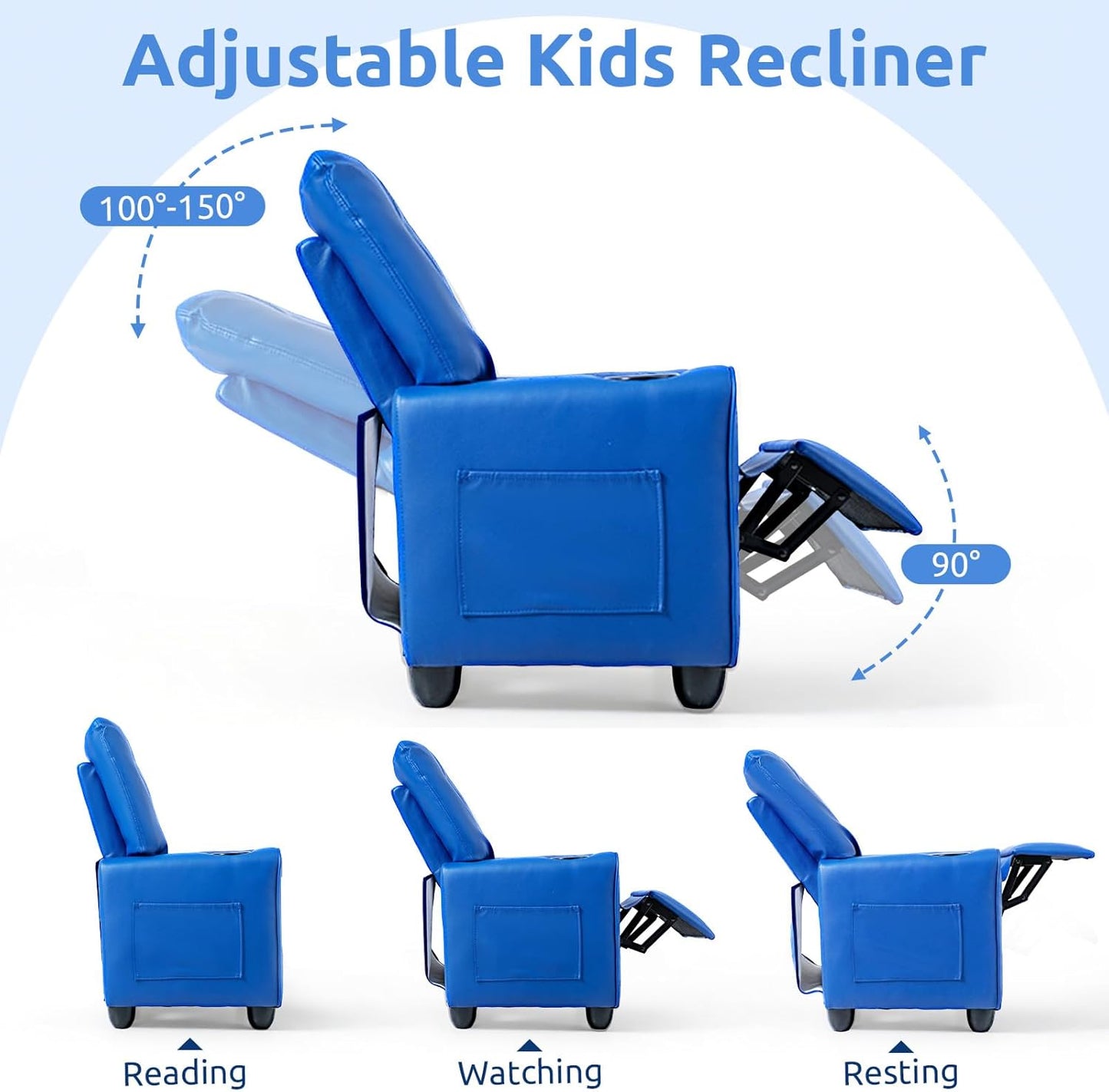 OLAKIDS Kids Recliner, Toddler Lounge Chair with Adjustable Backrest Footrest