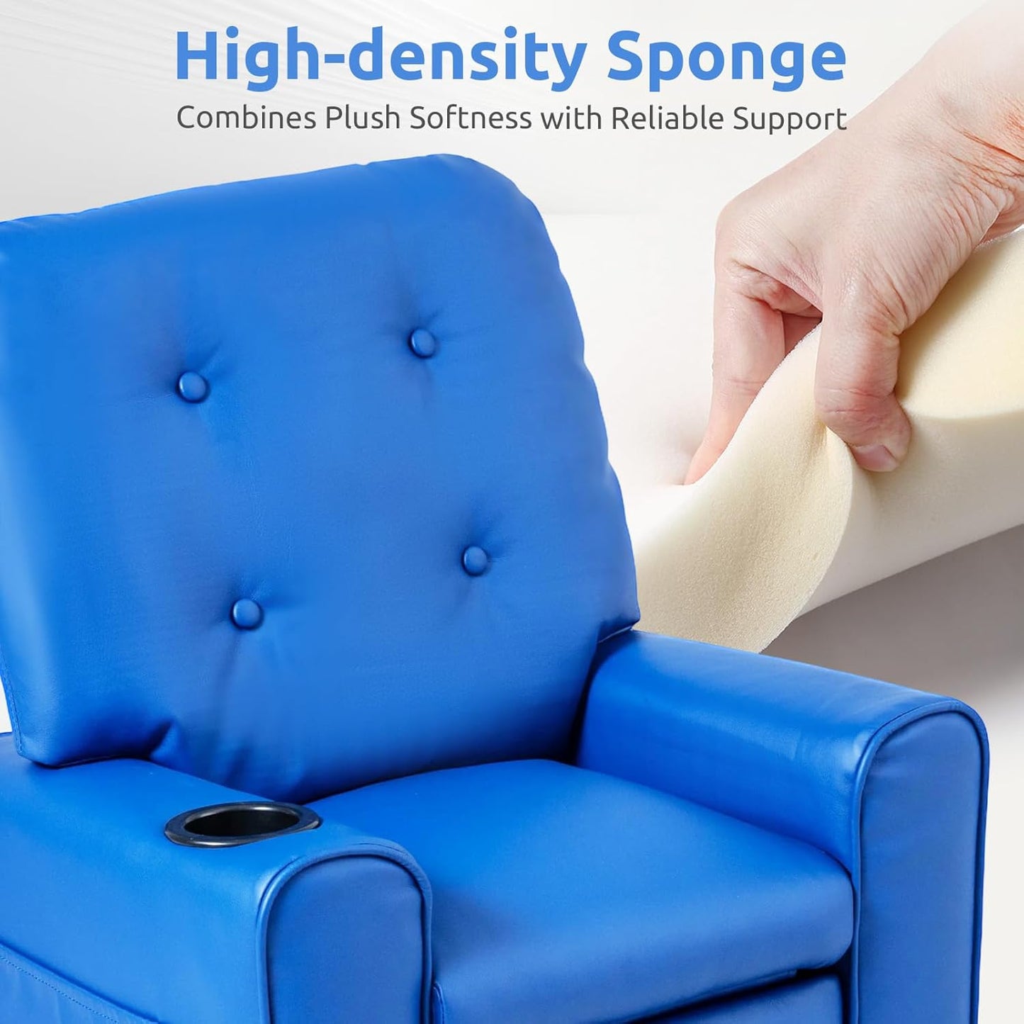 OLAKIDS Kids Recliner, Toddler Lounge Chair with Adjustable Backrest Footrest