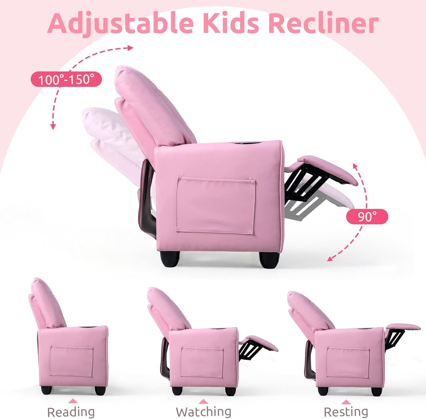 OLAKIDS Kids Recliner, Toddler Lounge Chair with Adjustable Backrest Footrest