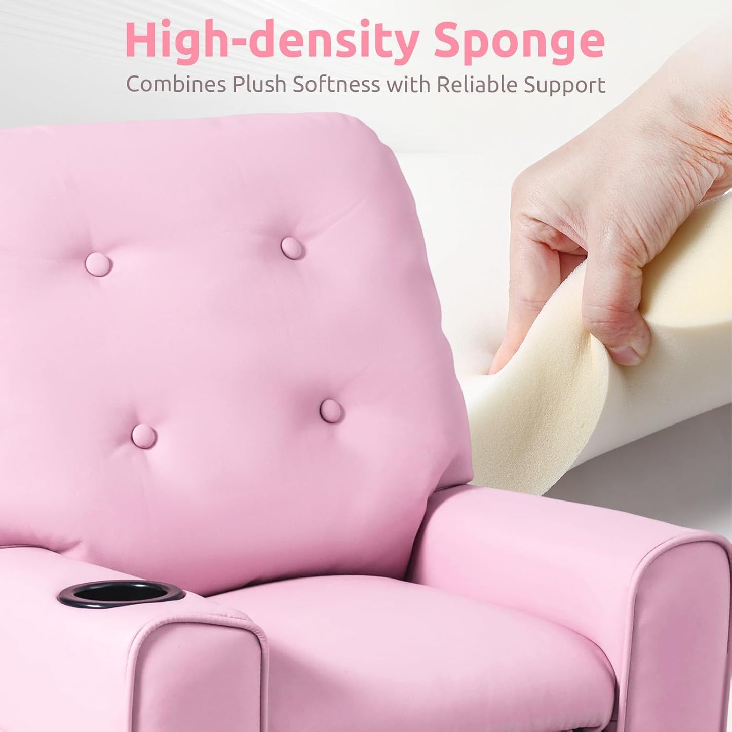 OLAKIDS Kids Recliner, Toddler Lounge Chair with Adjustable Backrest Footrest