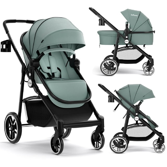 INFANS 2 in 1 Baby Stroller High Landscape Infant Stroller and Revers OLAKIDS