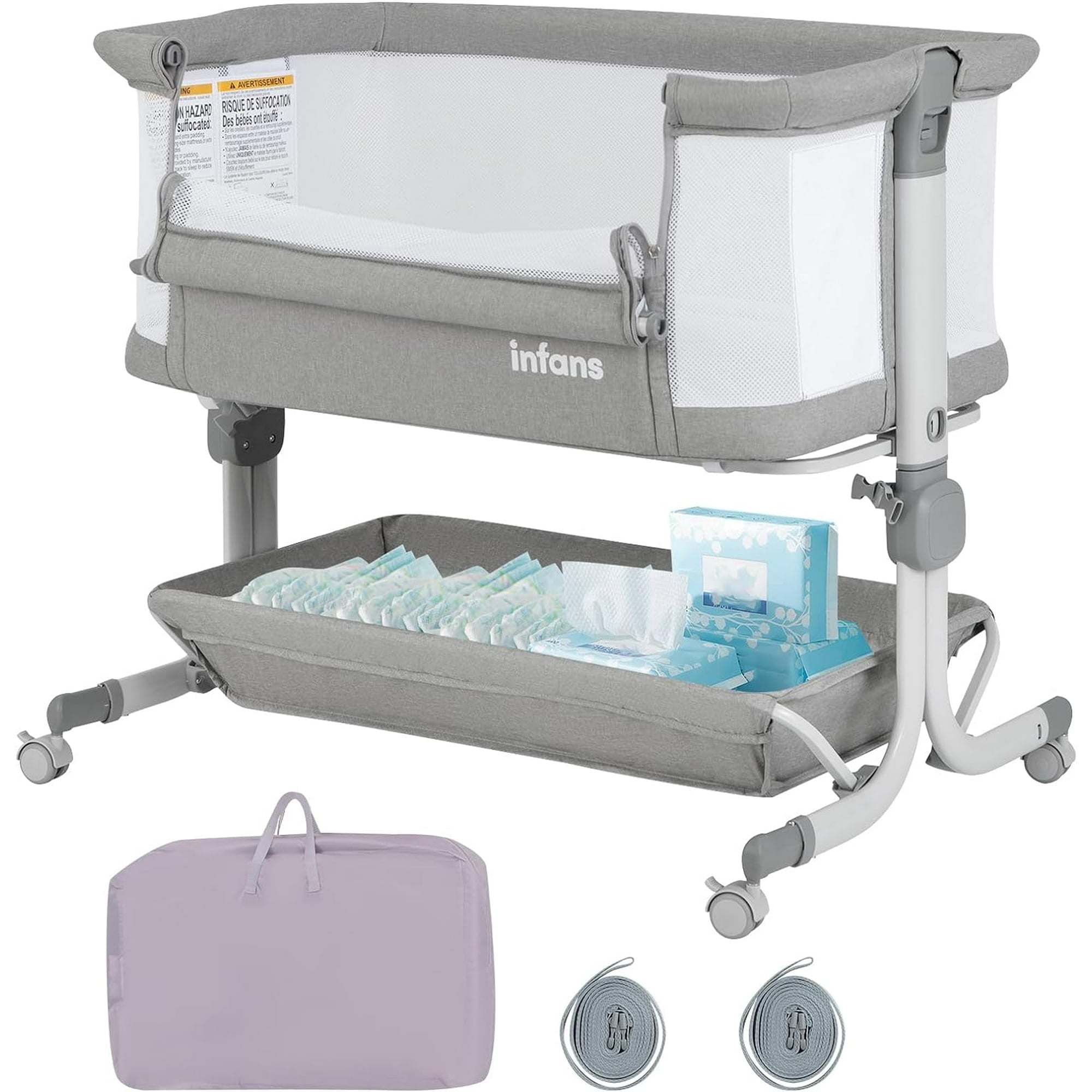その他 NEWBORN 3 in 1 Adjustable Height Co Sleeper Newborn Baby Bassinet