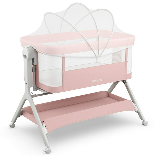 INFANS 5 in 1 Baby Bassinet, Upgraded Flat Rocking Bedside