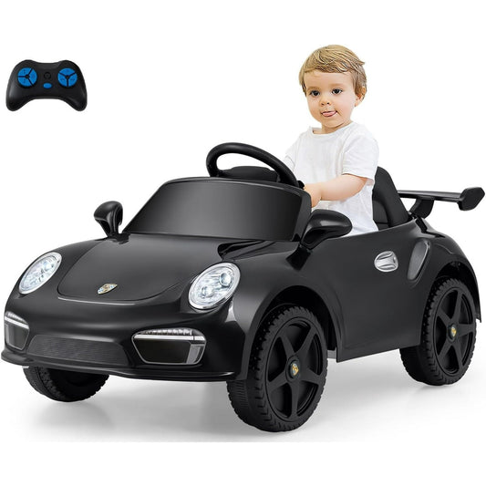 Licensed Porsche 12V Pink Ride on Car by OLAKIDS, Electric Vehicle Battery Powered with Remote Control, Headlight, Bluetooth, Power Display, 4 Wheeler Toys for Kids Girls Boys