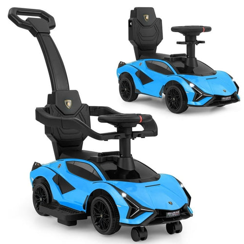 OLAKIDS 3 in 1 Ride on Push Car, Licensed Lamborghini Baby Stroller Sliding Walking Car