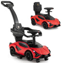 OLAKIDS 3 in 1 Ride on Push Car, Licensed Lamborghini Baby Stroller Sliding Walking Car