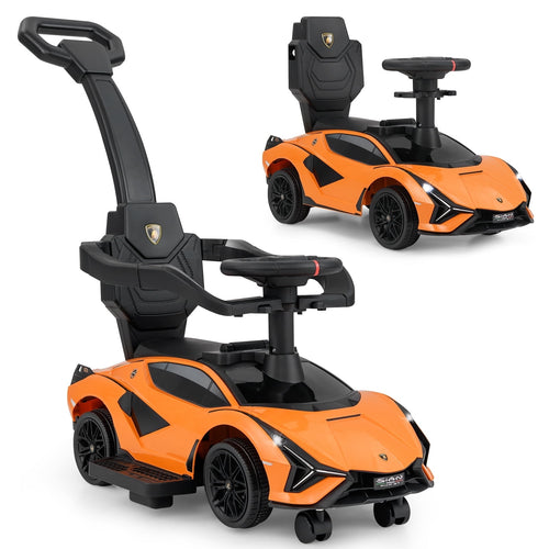 OLAKIDS 3 in 1 Ride on Push Car, Licensed Lamborghini Baby Stroller Sliding Walking Car