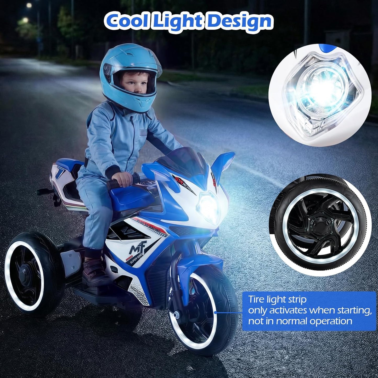 OLAKIDS 6V Kids Motorcycle with Forward & Reverse Switch for Toddler Aged 3+