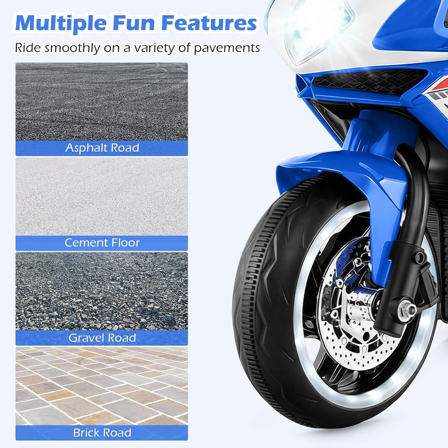 OLAKIDS 6V Kids Motorcycle with Forward & Reverse Switch for Toddler Aged 3+