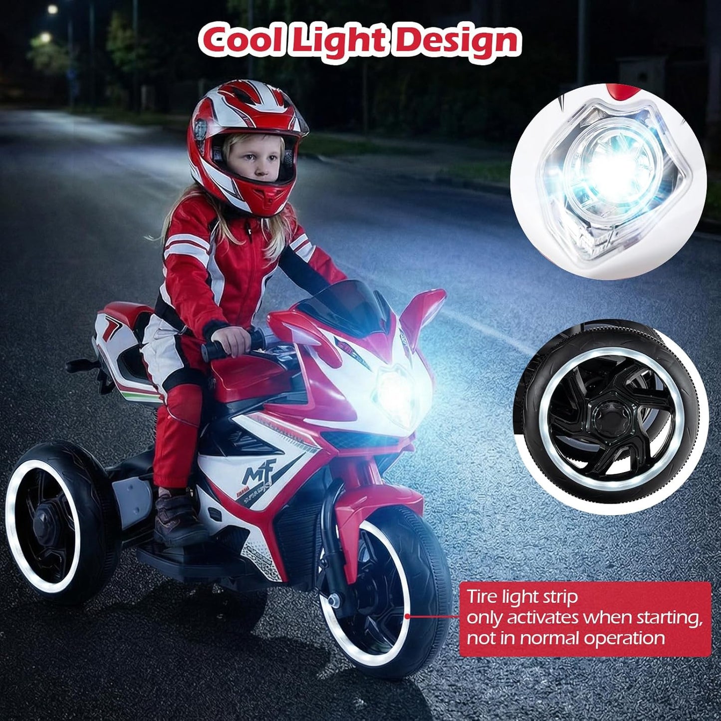 OLAKIDS 6V Kids Motorcycle with Forward & Reverse Switch for Toddler Aged 3+