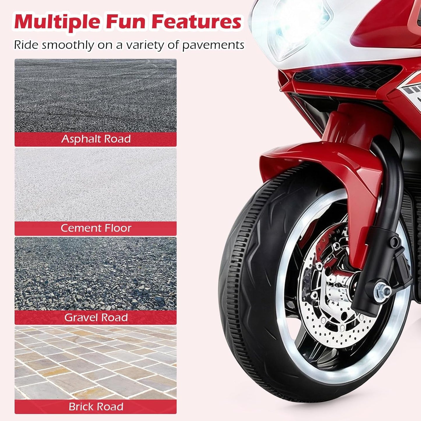 OLAKIDS 6V Kids Motorcycle with Forward & Reverse Switch for Toddler Aged 3+