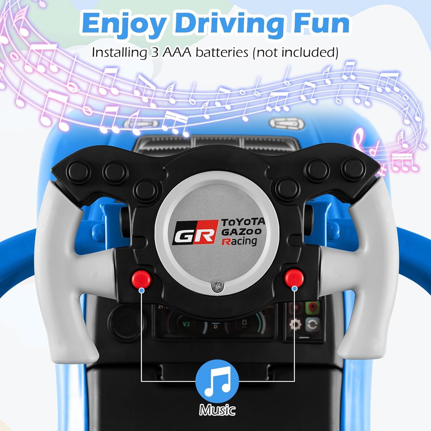 Licensed Toyota Ride on Push Car by OLAKIDS, 3 in 1 Toddlers Sliding Walking Toy with Parent Control Handle, Removable Guardrails, Underneath Storage