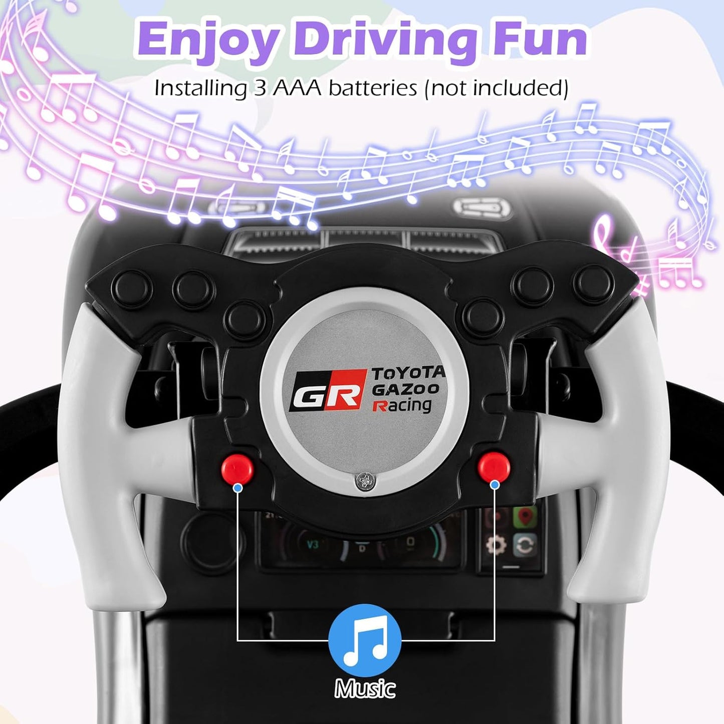 Licensed Toyota Ride on Push Car by OLAKIDS, 3 in 1 Toddlers Sliding Walking Toy with Parent Control Handle, Removable Guardrails, Underneath Storage