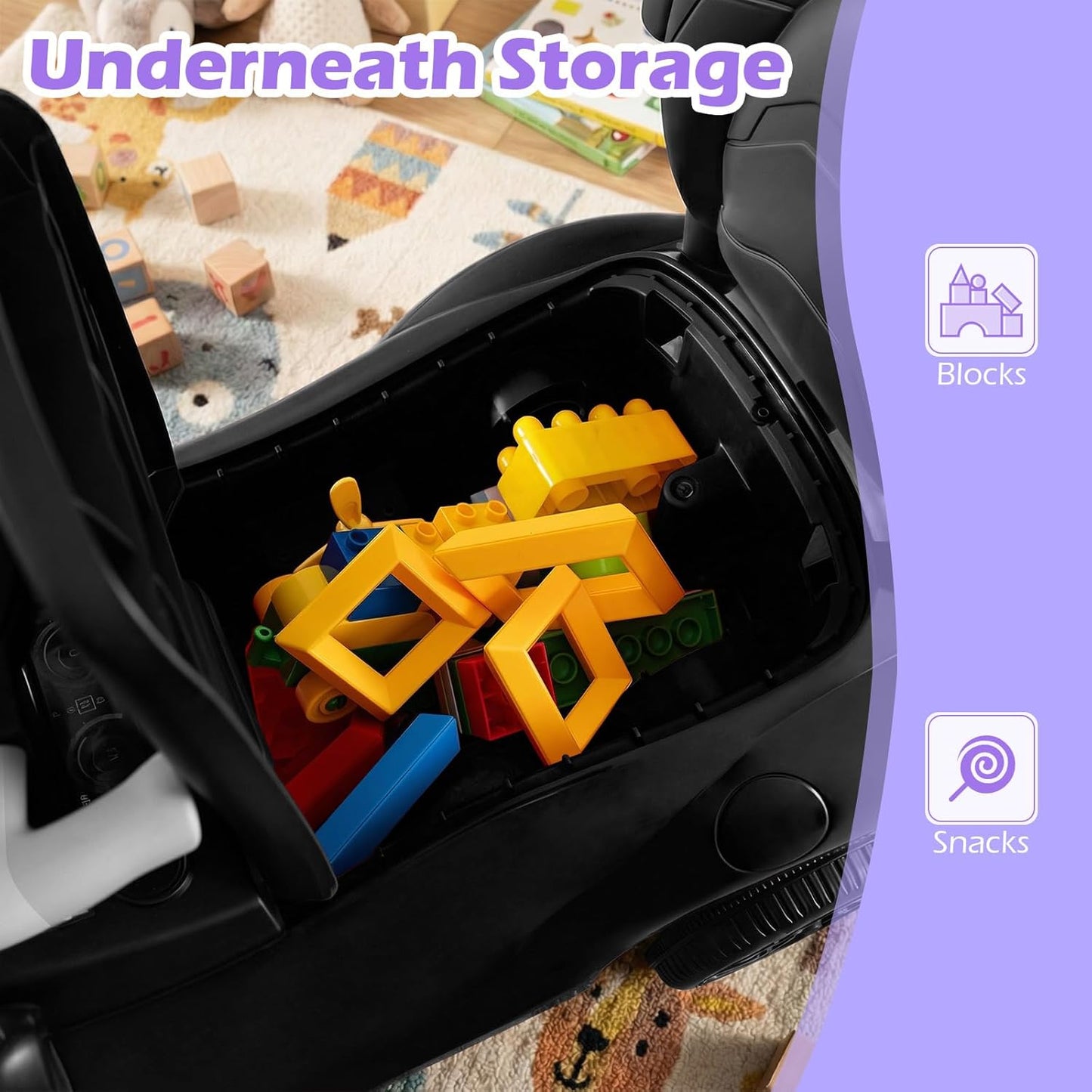 Licensed Toyota Ride on Push Car by OLAKIDS, 3 in 1 Toddlers Sliding Walking Toy with Parent Control Handle, Removable Guardrails, Underneath Storage