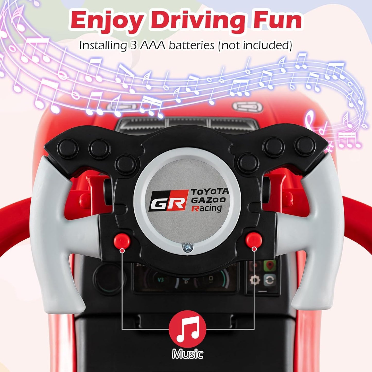 Licensed Toyota Ride on Push Car by OLAKIDS, 3 in 1 Toddlers Sliding Walking Toy with Parent Control Handle, Removable Guardrails, Underneath Storage