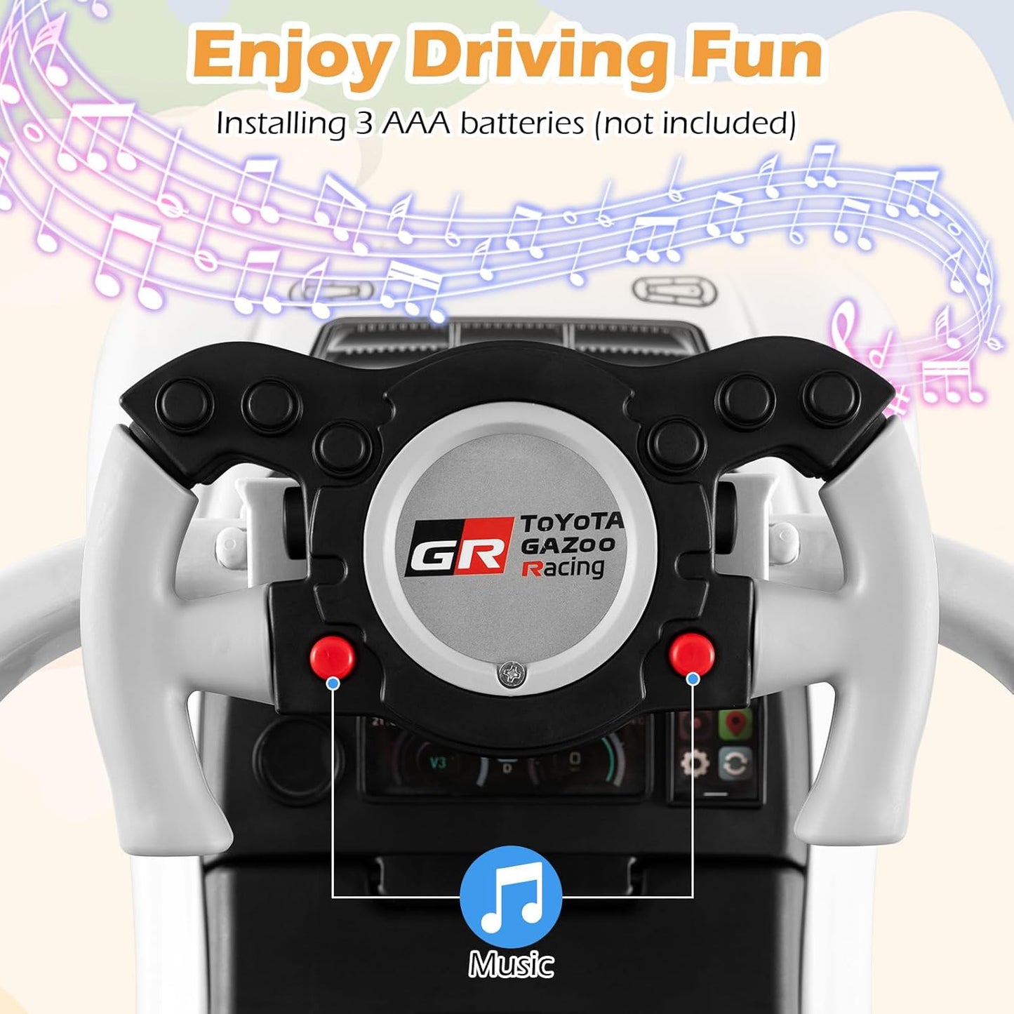 Licensed Toyota Ride on Push Car by OLAKIDS, 3 in 1 Toddlers Sliding Walking Toy with Parent Control Handle, Removable Guardrails, Underneath Storage