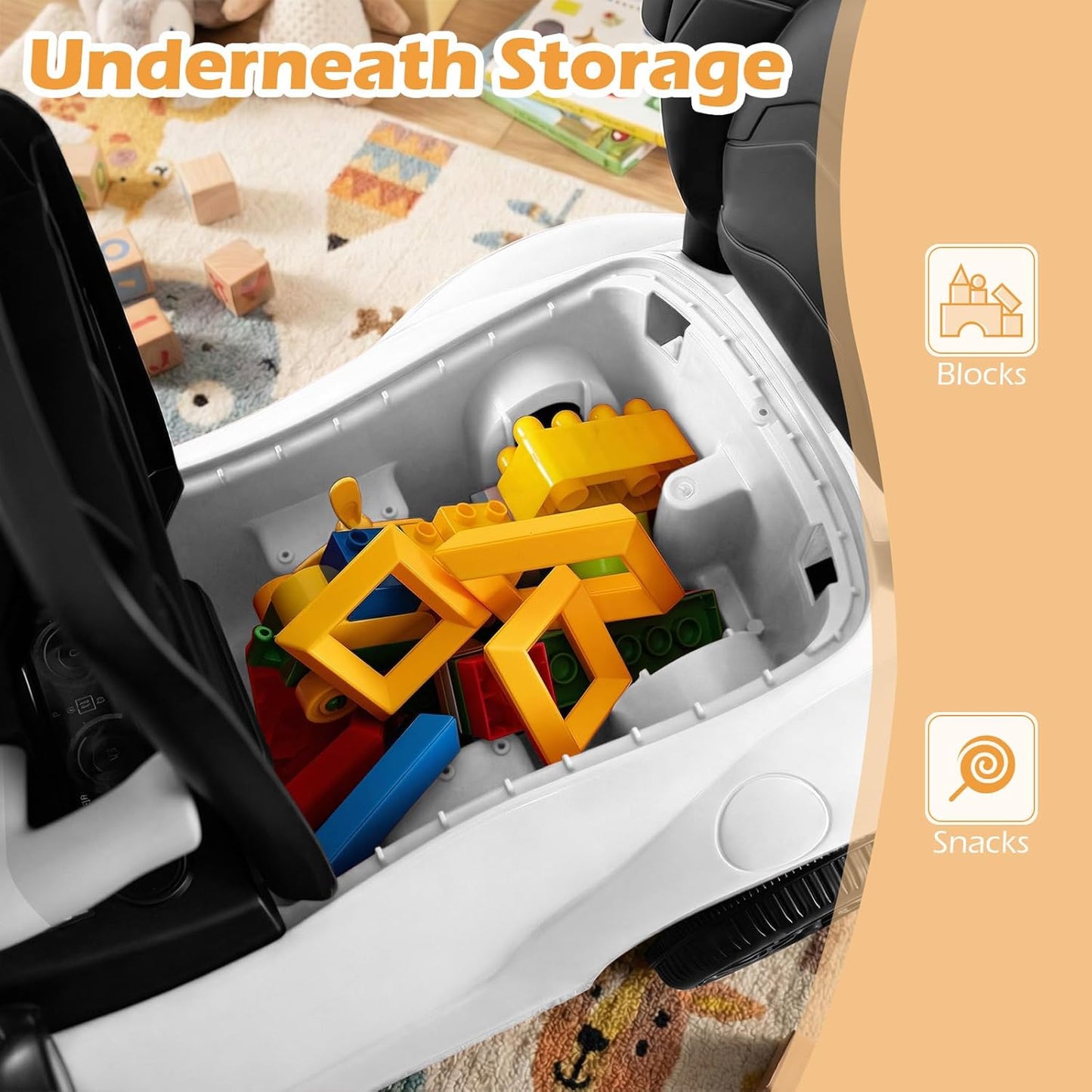 Licensed Toyota Ride on Push Car by OLAKIDS, 3 in 1 Toddlers Sliding Walking Toy with Parent Control Handle, Removable Guardrails, Underneath Storage