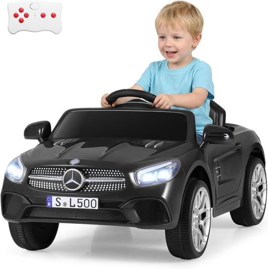 Licensed Mercedes Benz SL500 Ride on Car by OLAKIDS, 12V Kids Electric Vehicle with Parent Remote Control Soft Start Spring Suspension 2 Speeds Bluetooth Radio Music