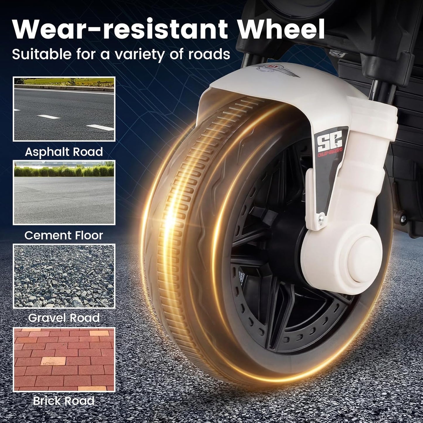 OLAKIDS 6V Kids Motorcycle with Forward & Reverse Switch, Headlight, Horn, Music, Story, USB Port, 3-Wheel Battery Powered Electric Ride on Toys for Toddler Boys Girls