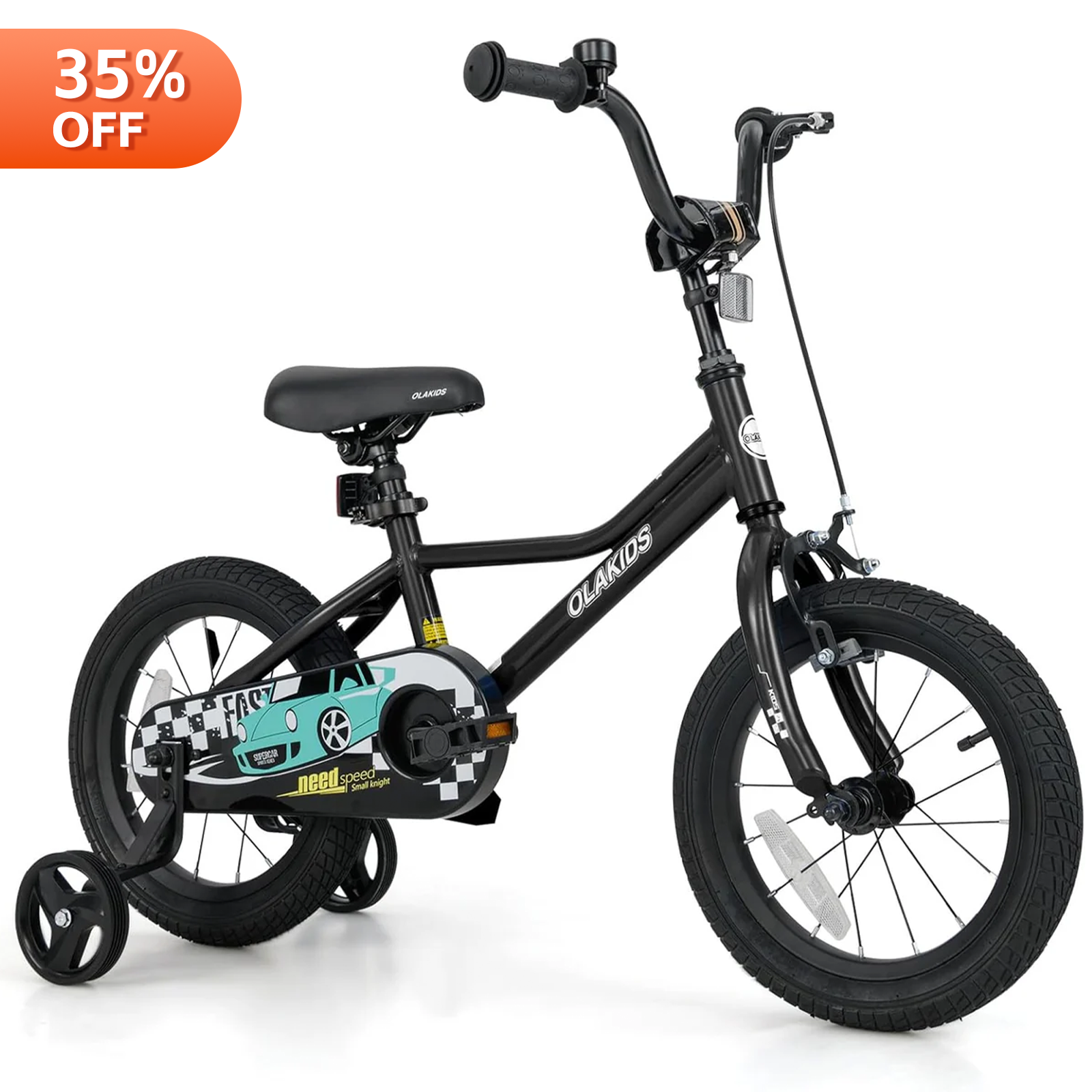 Olakids Kids Bike, 12 14 16 18 Inch Racing Car Themed