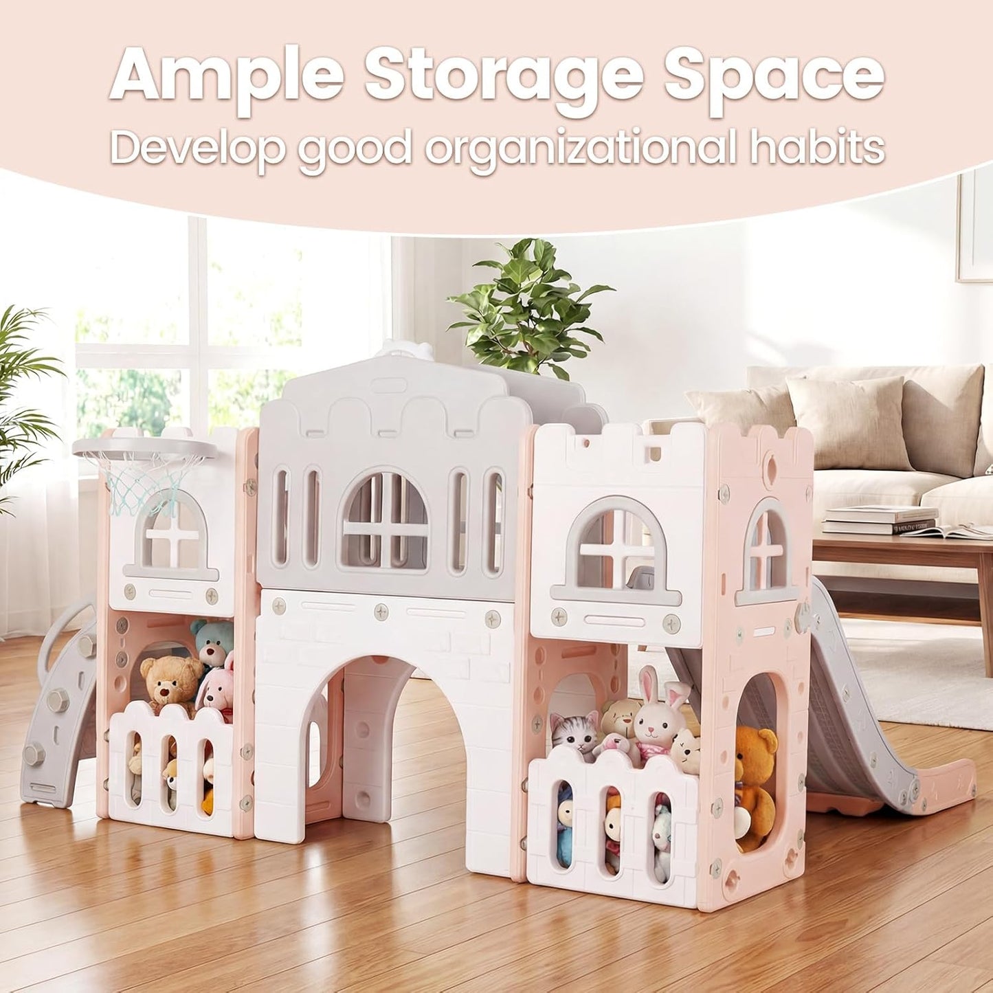 OLAKIDS Toddler Slide, 9 in 1 Kids Indoor Outdoor Playground for Boys Girls Aged 1+