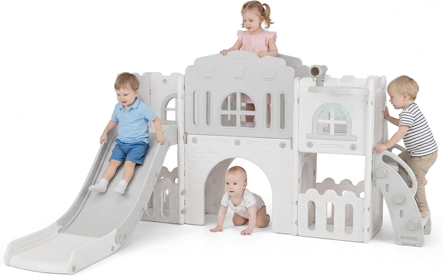 OLAKIDS Toddler Slide, 9 in 1 Kids Indoor Outdoor Playground for Boys Girls Aged 1+