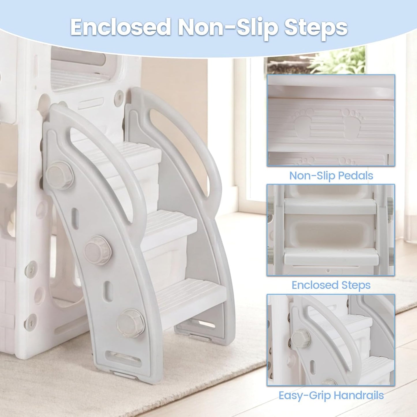 OLAKIDS Toddler Slide, 9 in 1 Kids Indoor Outdoor Playground for Boys Girls Aged 1+