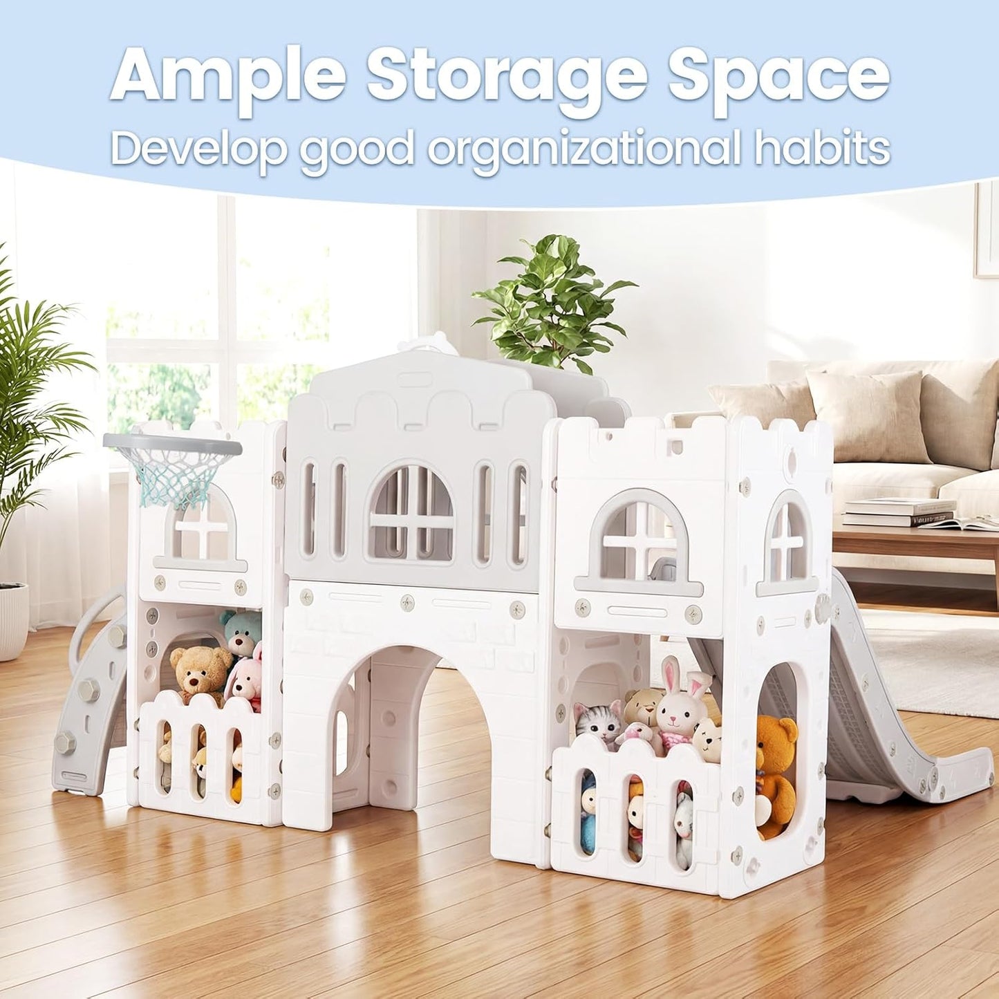 OLAKIDS Toddler Slide, 9 in 1 Kids Indoor Outdoor Playground for Boys Girls Aged 1+